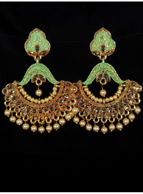 Reverse Ad Earrings With Meenakari Work